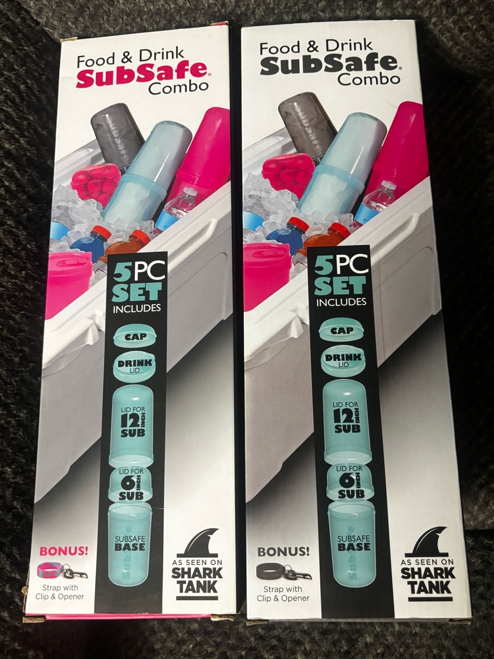 NEW 2 x SubSafe Food & Drink Combo 5 piece sets  - Aqua & Gray